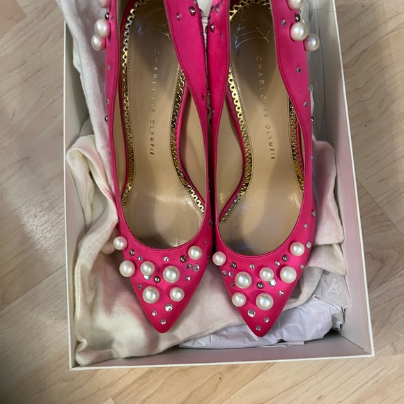 Rare 🔥🔥🔥Charlotte Olympia Bacall Pink Pumps - HOT PINK!!! - Picture 8 of 9